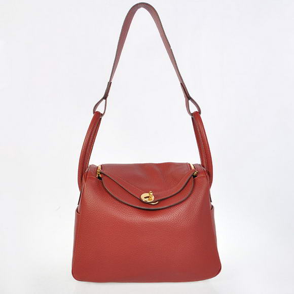 High Quality Replica Hermes Lindy 30CM Havanne Handbags 1057 Bordeaux Leather Golden Hardware